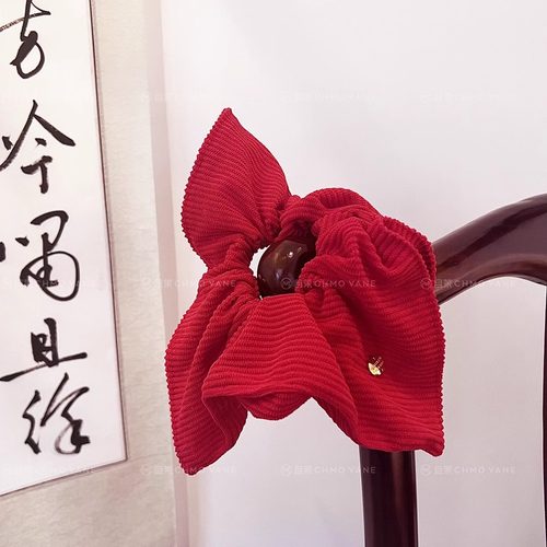 新款红色肥肠圈头饰发饰