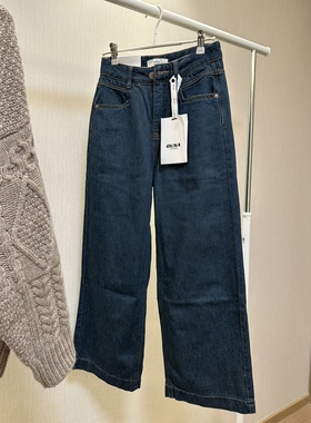特价阔腿裤S码66以内 M码腰围70以内蓝色牛仔裤 内里抓绒秋冬加厚