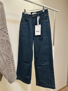 特价阔腿裤S码66以内 M码腰围70以内蓝色牛仔裤 内里抓绒秋冬加厚