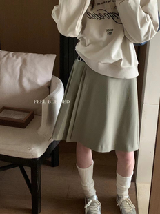 FB韩系秋季 高腰显瘦百搭A字裙女小个子半身短裙子 新款