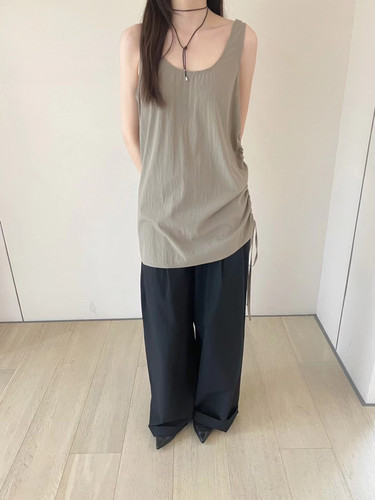 特价VS设计款女夏季新款小众百搭简约无袖背心 三色入