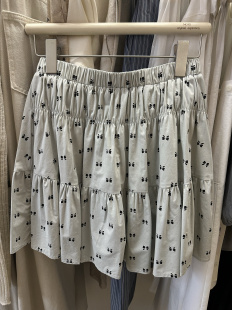 新款 夏季 蝴蝶短款 少女短裙 松紧腰 特价 杏绿色 女装