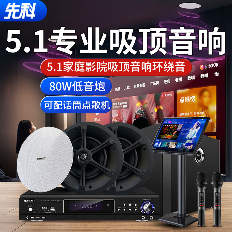 SAST/先科家庭影院5.1大功率别墅家用吊顶吸顶音响嵌入式音箱K歌