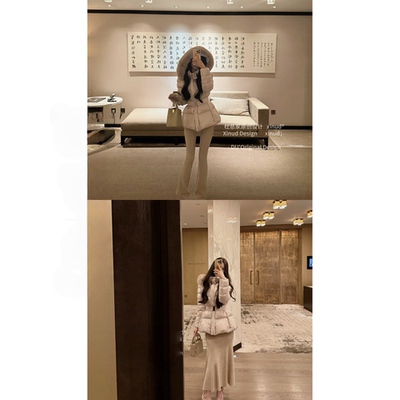 杜总家 韩女沙漏腰羽绒服*韩系温柔风保暖毛领连帽收腰白鸭绒女冬