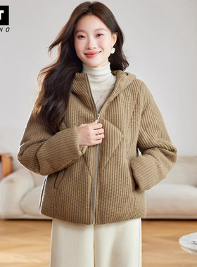 WEI TING休闲气质连帽短外套女秋冬2025新款洋气宽松拉链开衫上衣