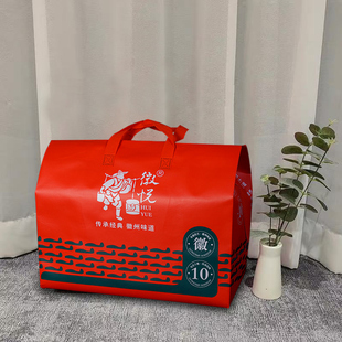 自封红色铝铂手提袋黄山臭鳜鱼礼袋保温袋送礼包装