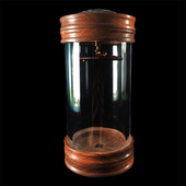 罐王•S86•梨韵鸣玉•徐一舟牛角蒙心草花梨罐黄铜青蛙簧65 155