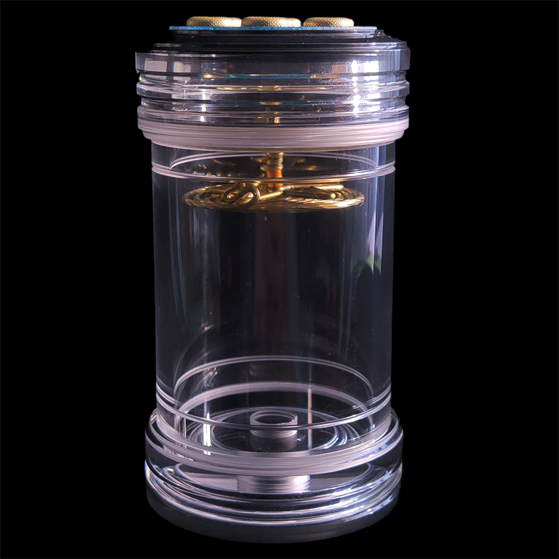 罐王•S172•圆穹星芒•李勇蓝星蒙心小铜七眼黄铜五星簧60*135