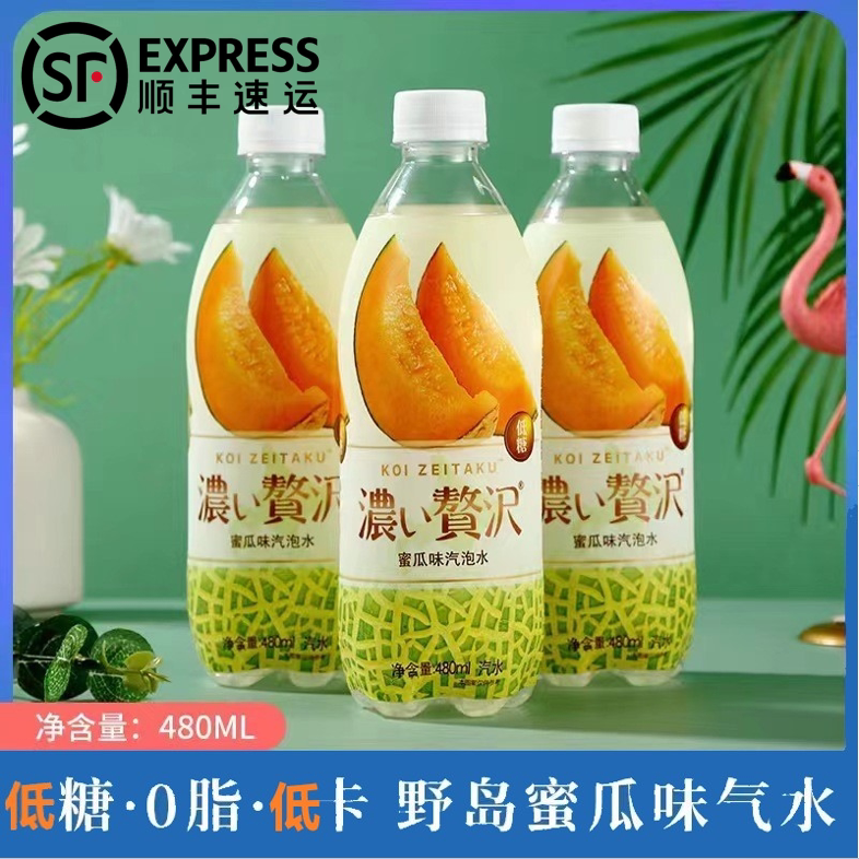 野岛 濃い赘沢 蜜瓜味 气泡水 低糖 0脂 480ml*24瓶
