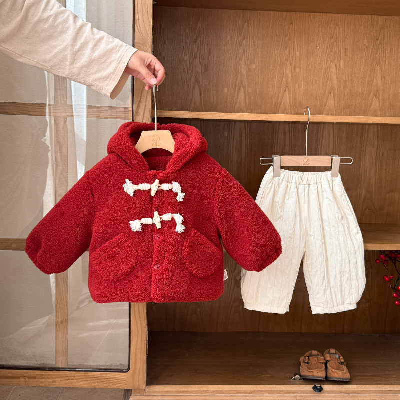 婴儿衣服棉服冬季宝宝套装加厚新款一岁男女婴幼儿冬款过年两件套