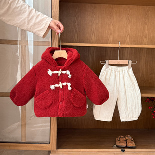 婴儿衣服棉服冬季宝宝套装加厚新款一岁男女婴幼儿冬款过年两件套