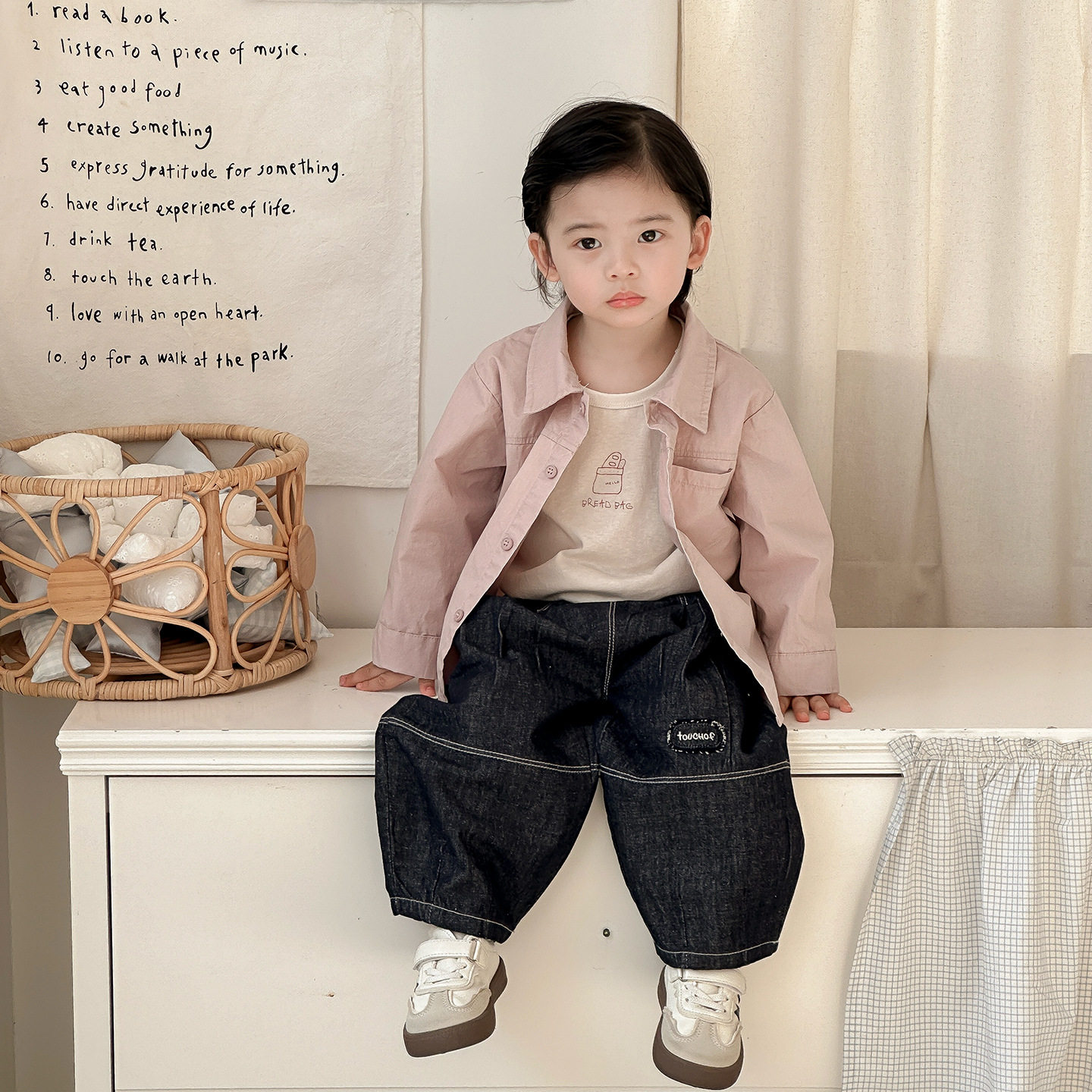 点兮春季新款婴幼儿纯色衬衫套装男宝衬衣开衫打底衫牛仔裤三件套