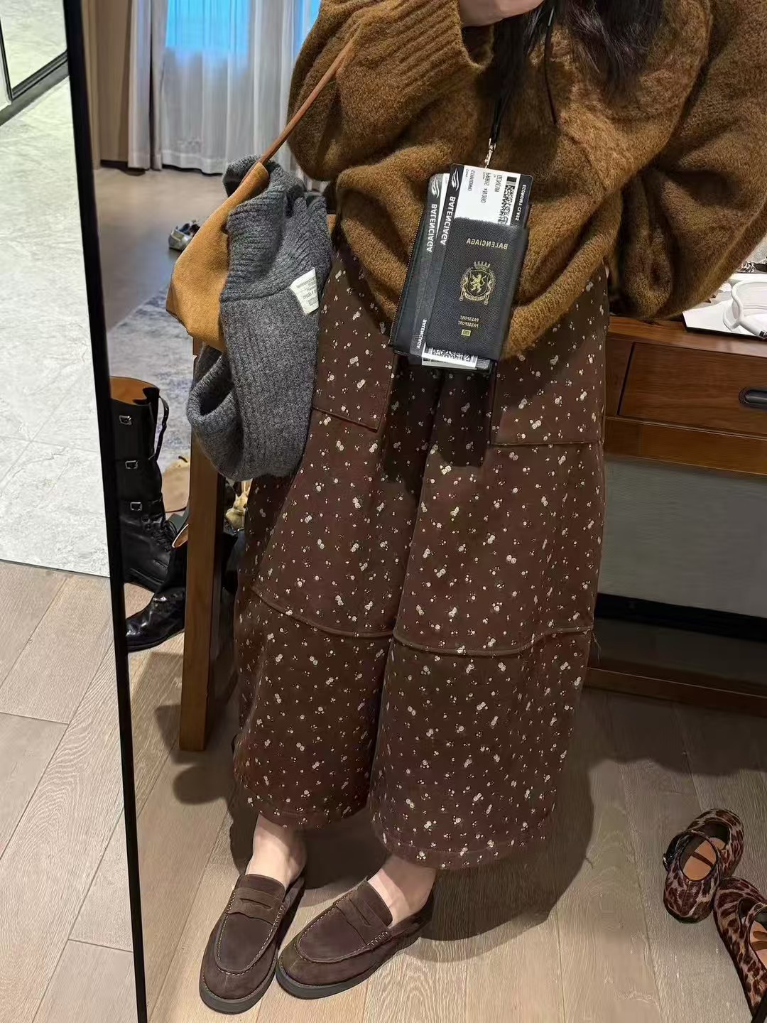 超洋气新款波点加绒加厚花苞裤3578