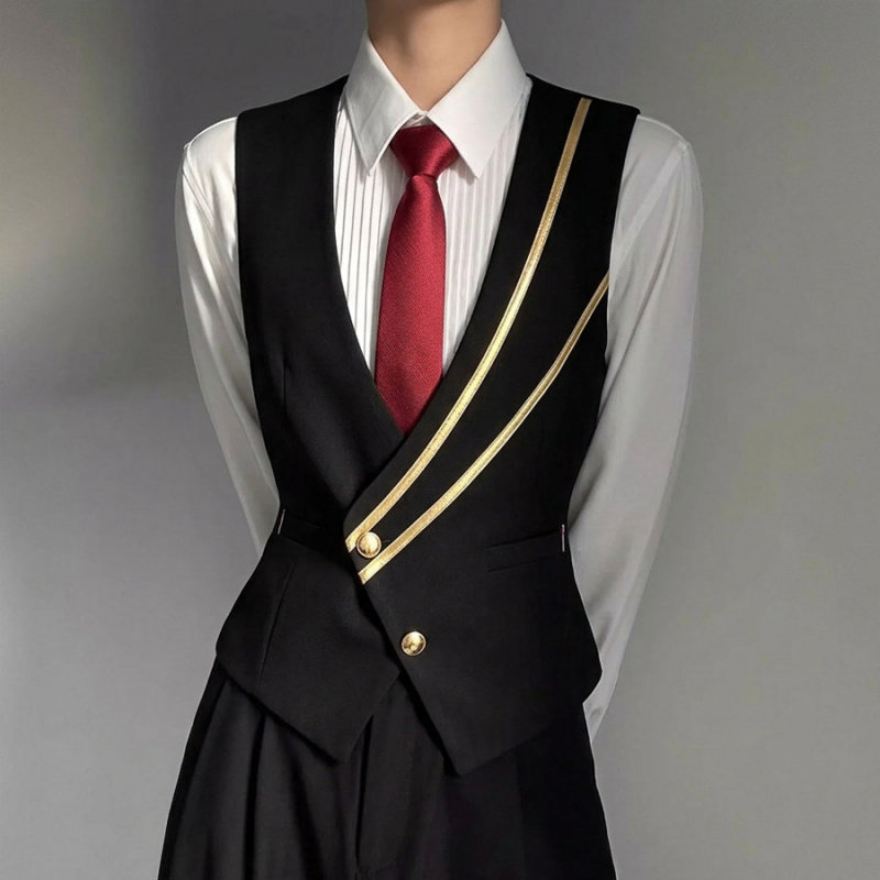 个性马甲坎肩男女通用工作服装ktv服务员调酒魔术师桌球会所背心