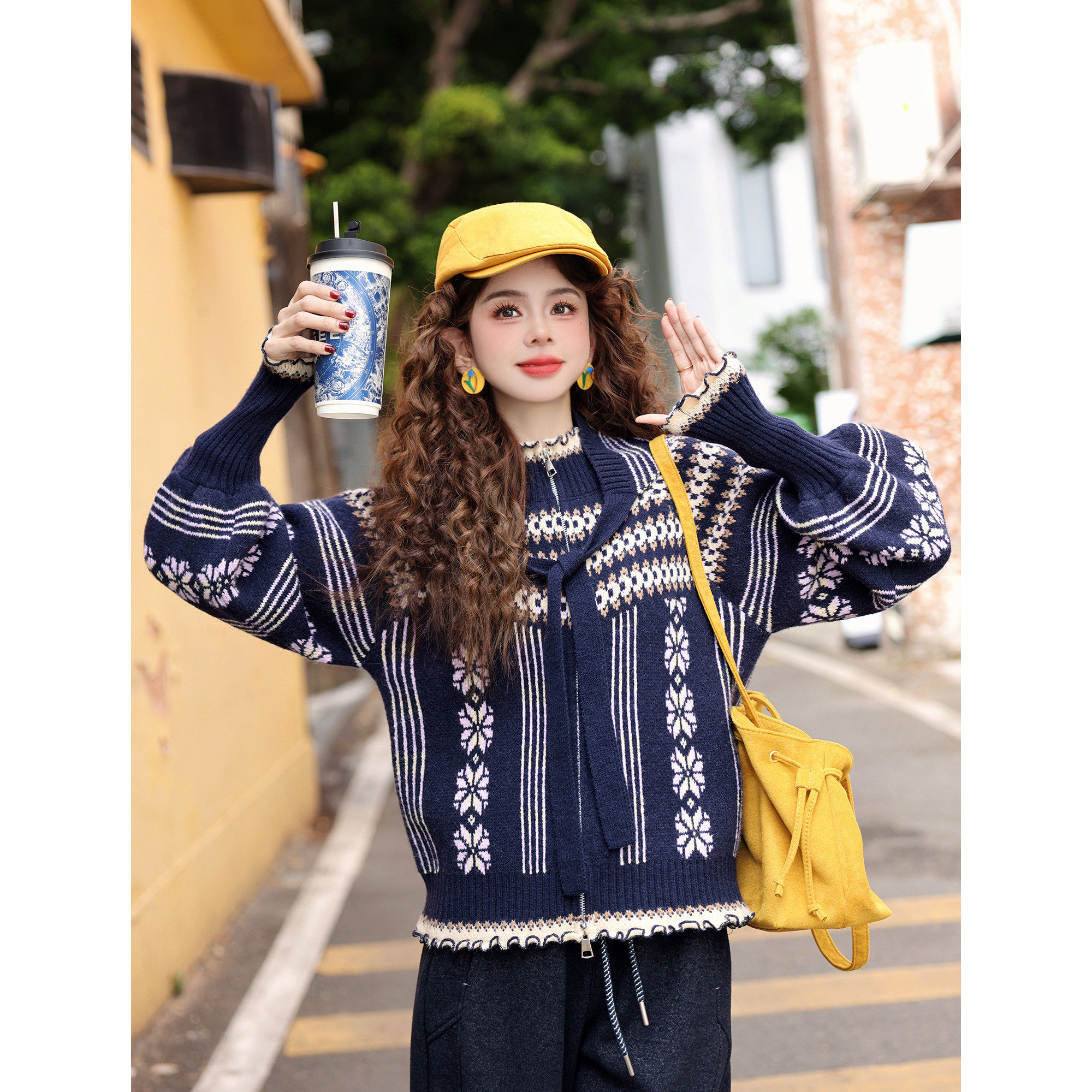 陈佳洁【木屋雪花】木耳边毛衣女2025新款冬加厚宽松百搭针织上衣,个性定制/设计服务/DIY,棉服工装,淘宝优惠券,粉丝福利购,淘宝优惠卷