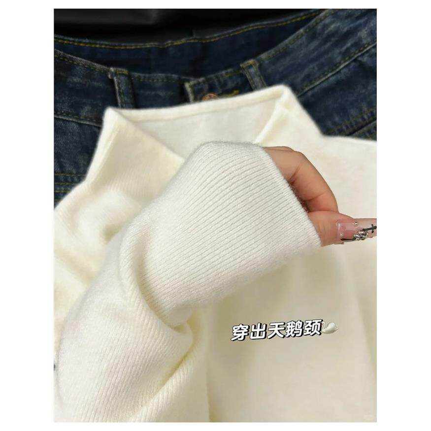 法式半高领打底衫2025新款今年流行爆款毛衣秋冬内搭针织上衣洋气