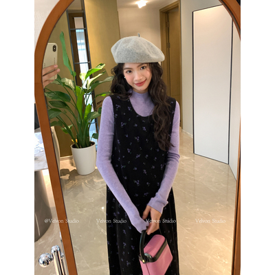 【陈格格】温柔停留~森系碎花裙复古韩系气质减龄叠穿背心裙