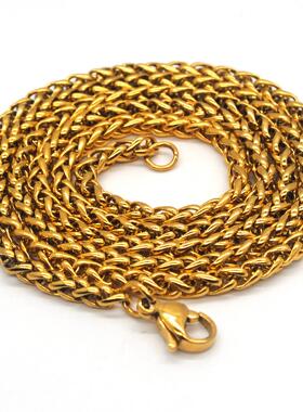 男士项链不锈钢链条diy饰品配件钛钢欧美热销龙骨链女生吊坠爆款