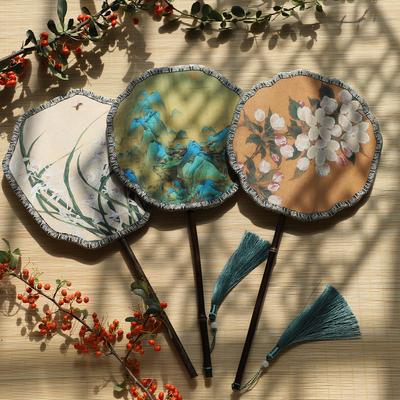 紫竹扇古风汉服走秀舞蹈扇子