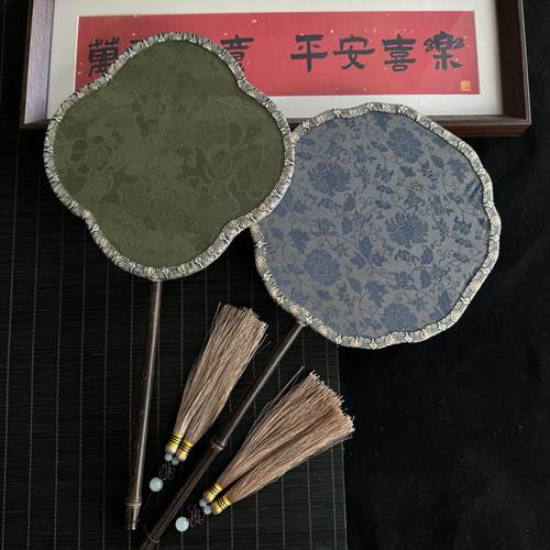 天然紫竹手柄团扇汉服拍摄道具扇