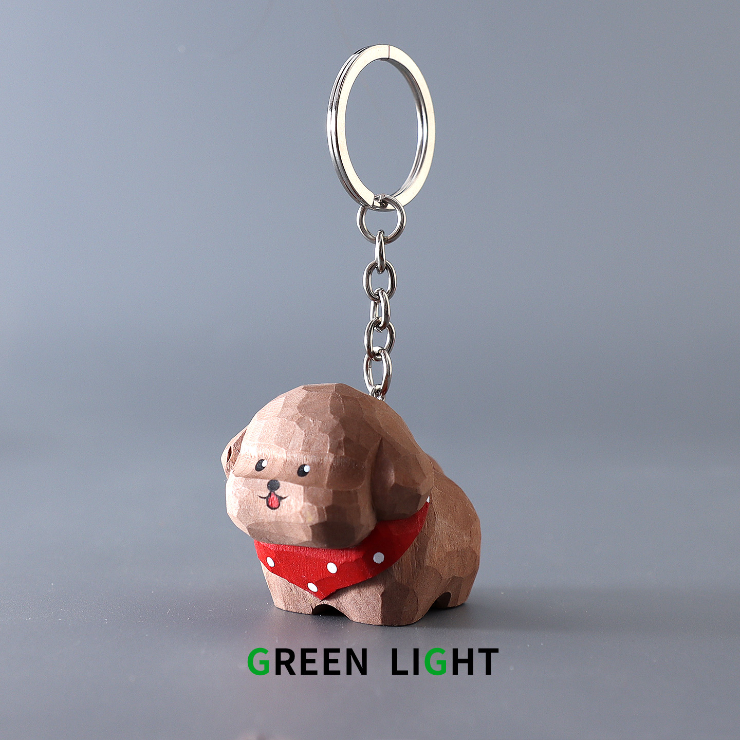 木雕棕色泰迪围巾狗狗钥匙扣小众平安书包包挂件朋友生日礼物挂饰