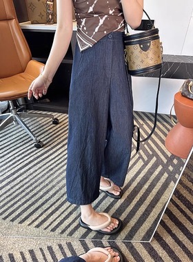 遮胯显瘦夏季小个子八分气球裤女新款宽松阔腿休闲裤子KX66682