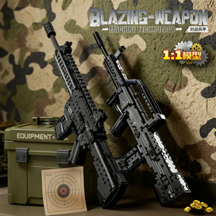 新款M416积木枪AWM狙击步枪适用乐高拼装可发射击男孩儿童玩具