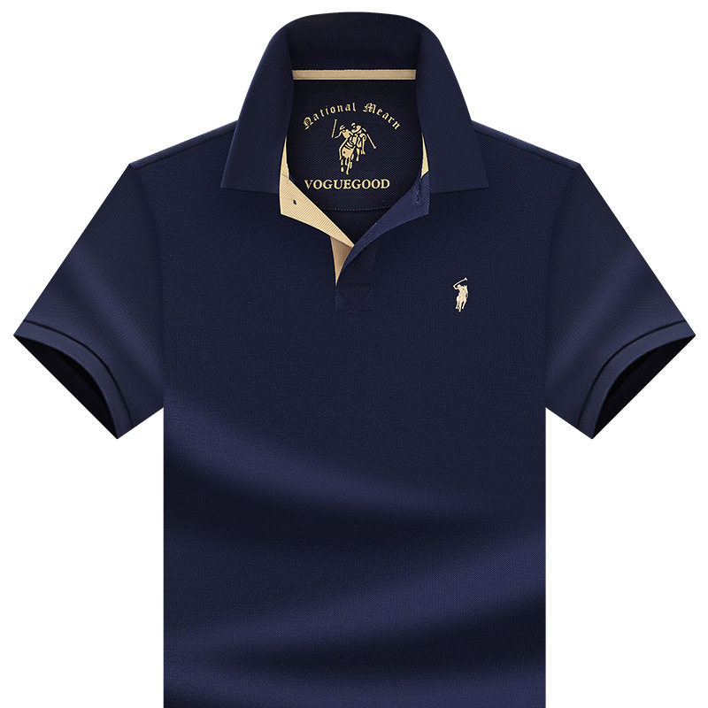 保罗短袖polo衫男夏装100纯棉新款高端纯色中青年男士全棉半袖t恤