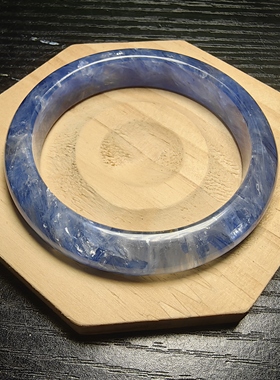 天然蓝晶手镯干净无铁锈56.2圈口已出证书一物一图所见所得有视频