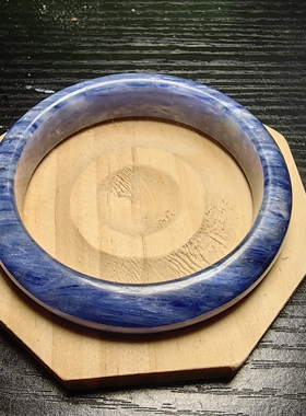 天然蓝晶手镯干净无铁锈61.7圈口已出证书一物一图所见所得有视频