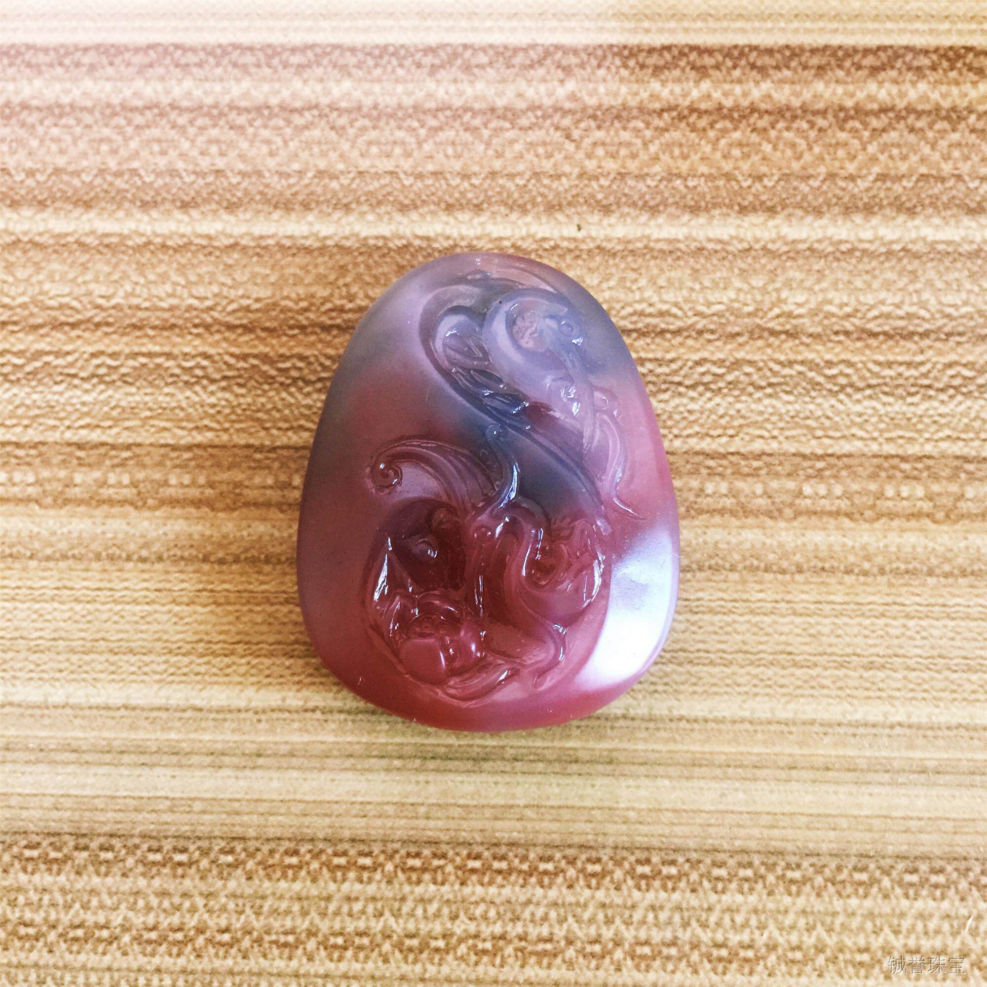 莫桑比克南红非洲南纯天然无优化玛瑙雕刻金鸡化凤凰