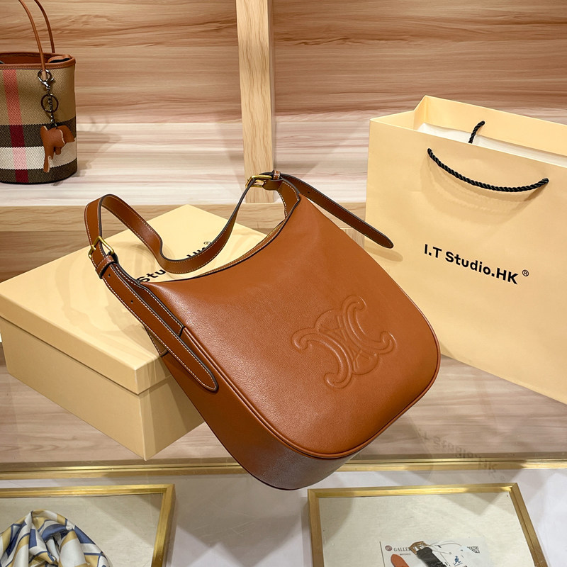 法国轻奢高级感真皮凯旋门腋下包