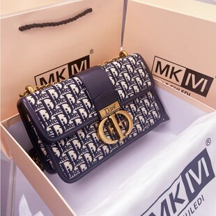 法国轻奢刺绣蒙田包女2026新款潮真皮D家包高级感时尚单肩斜挎包