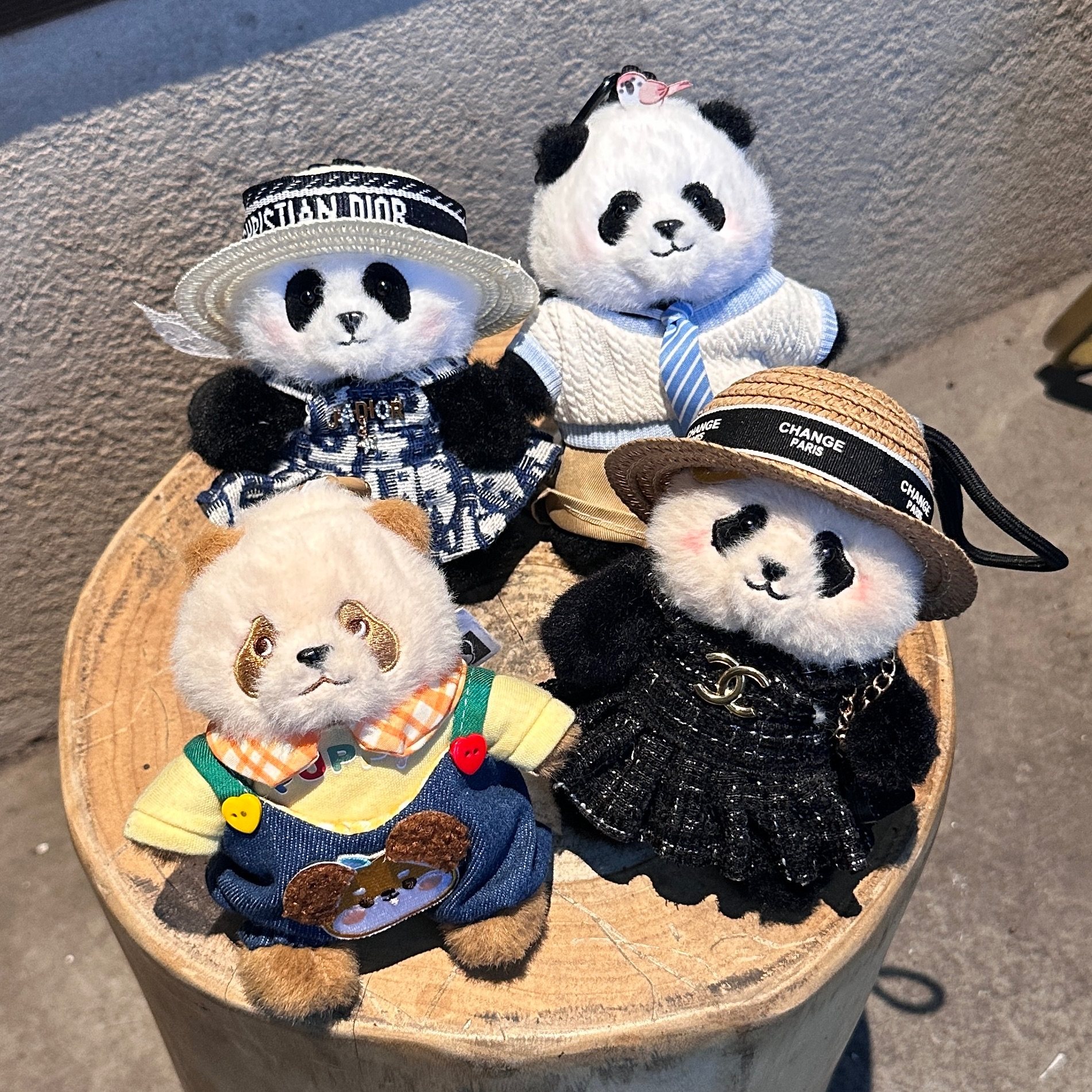 【站姿福宝花花萌兰七仔挂件】熊猫仿真款毛绒挂件玩偶礼物挂件图片