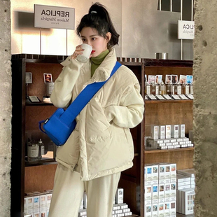 羽绒马甲女士新款2025冬季立领宽松灰色网红马夹背心坎肩欧货外套