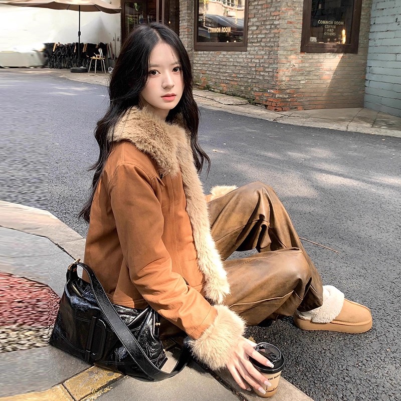 毛毛外套女冬季2023新款中长款加厚毛茸茸獭兔毛环保皮草毛绒大衣