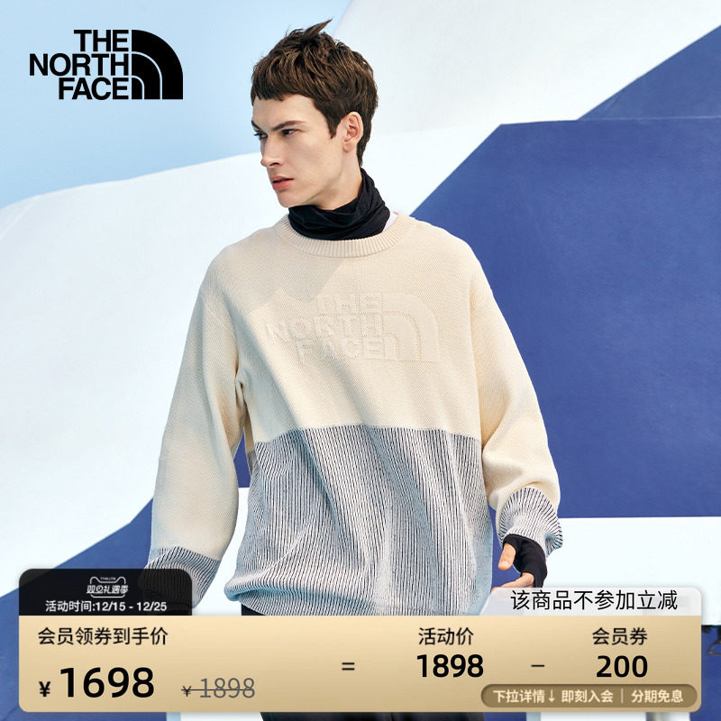 北面UE设计师款男纯棉落肩毛衣