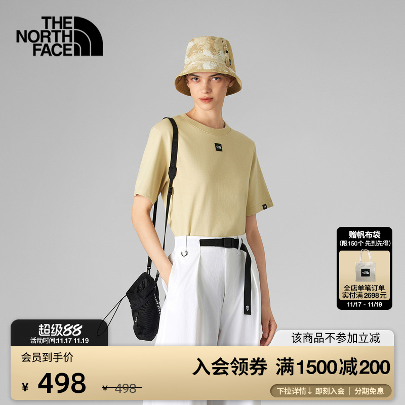 北面UE女重磅纯棉休闲短袖T恤
