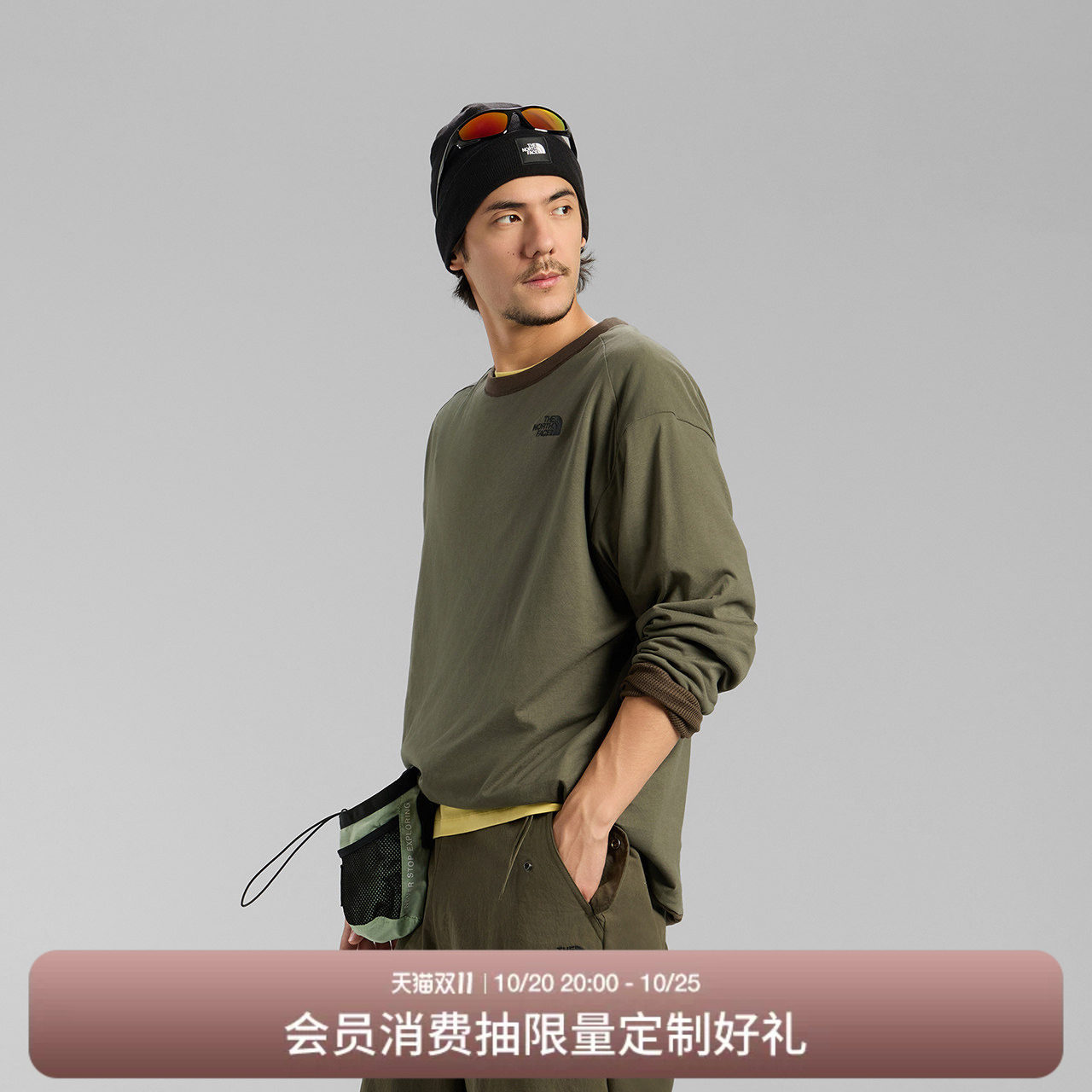 北面UE设计师款长袖T恤男款双面穿宽松户外新款TheNorthFace|8HY0