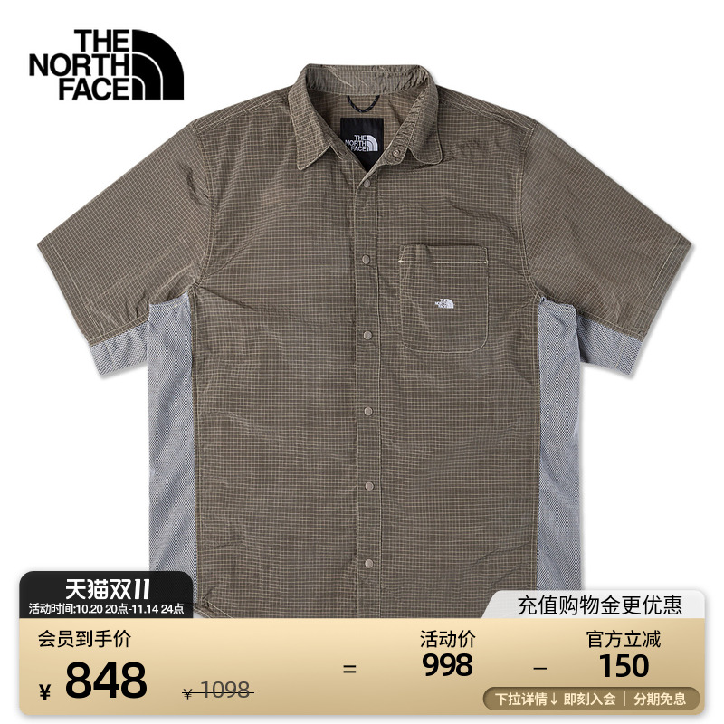 北面UE男防泼水短袖衬衫