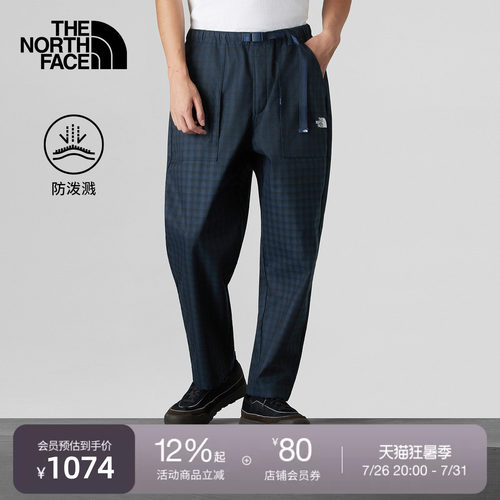 北面UE设计师款男防泼水格纹裤