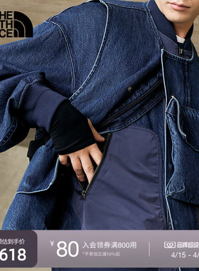 北面UE设计师款男休闲外套牛仔假两件户外TheNorthFace|8E5K