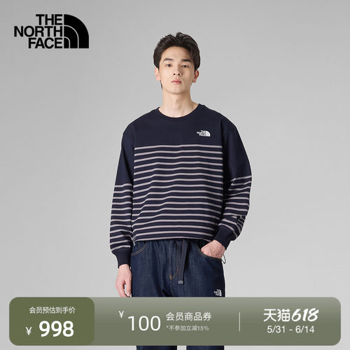 北面UE设计师款男条纹长袖T恤