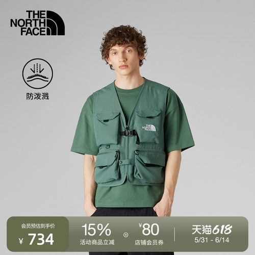 北面UE男机能多口袋防泼水马甲