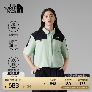 TheNorthFace 北面UE设计师款 女秋季 防泼水防晒短袖 8A7F 衬衫