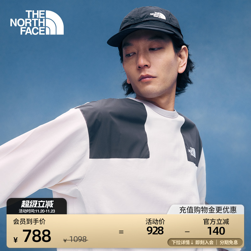 北面UE男宽松休闲长袖T恤