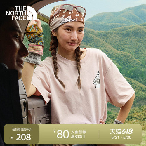 北面男女同款印花纯棉短袖T恤