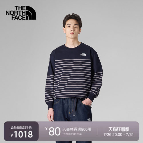 北面UE设计师款男条纹长袖T恤