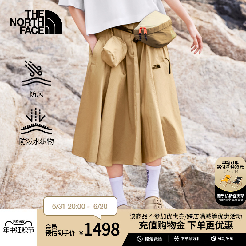 TheNorthFace北面UE设计师款高腰长裙女防风防泼水24夏新款81KM