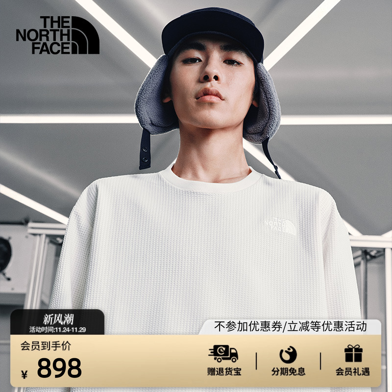 北面UE设计师款男华夫格长袖T恤